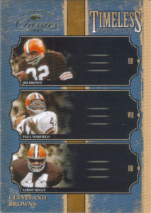 2005 Leroy Kelly Donruss Classics Timeless Triples Gold #TT-3 football card - Serial no. 116/250 2005 Leroy Kelly Donruss Classics Timeless Triples Gold #TT-3 football card - Serial no. 116/250